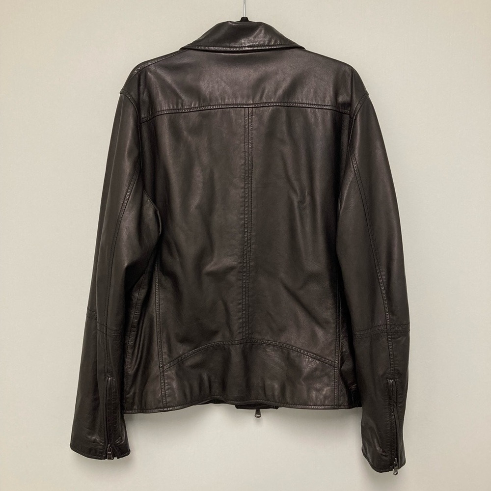 John Varvatos Asymmetrical Leather biker Jacket. Size large - Picture 7 of 9